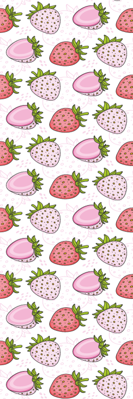 Vinyl teppich küche mit nahtlosen rosa roten erdbeeren - TenStickers