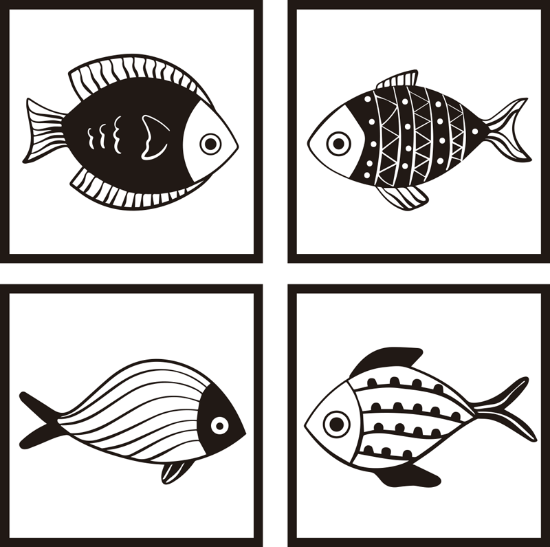 Vinyl teppich bad mit wunderschönem fischmuster - TenStickers