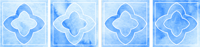 Vinyl teppich bad mosaik in blautönen - TenStickers