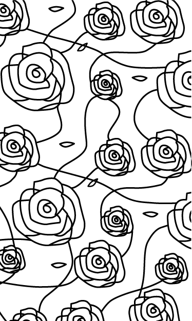 Vinyl teppich bad mit minimalistischen rosen - TenStickers