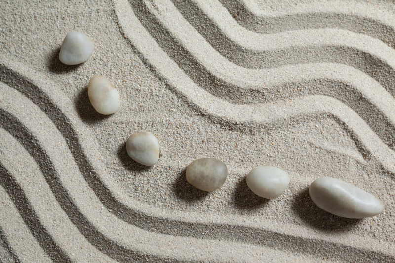 Vinyl teppich bad zen-pfad sand für duschbereich - TenStickers