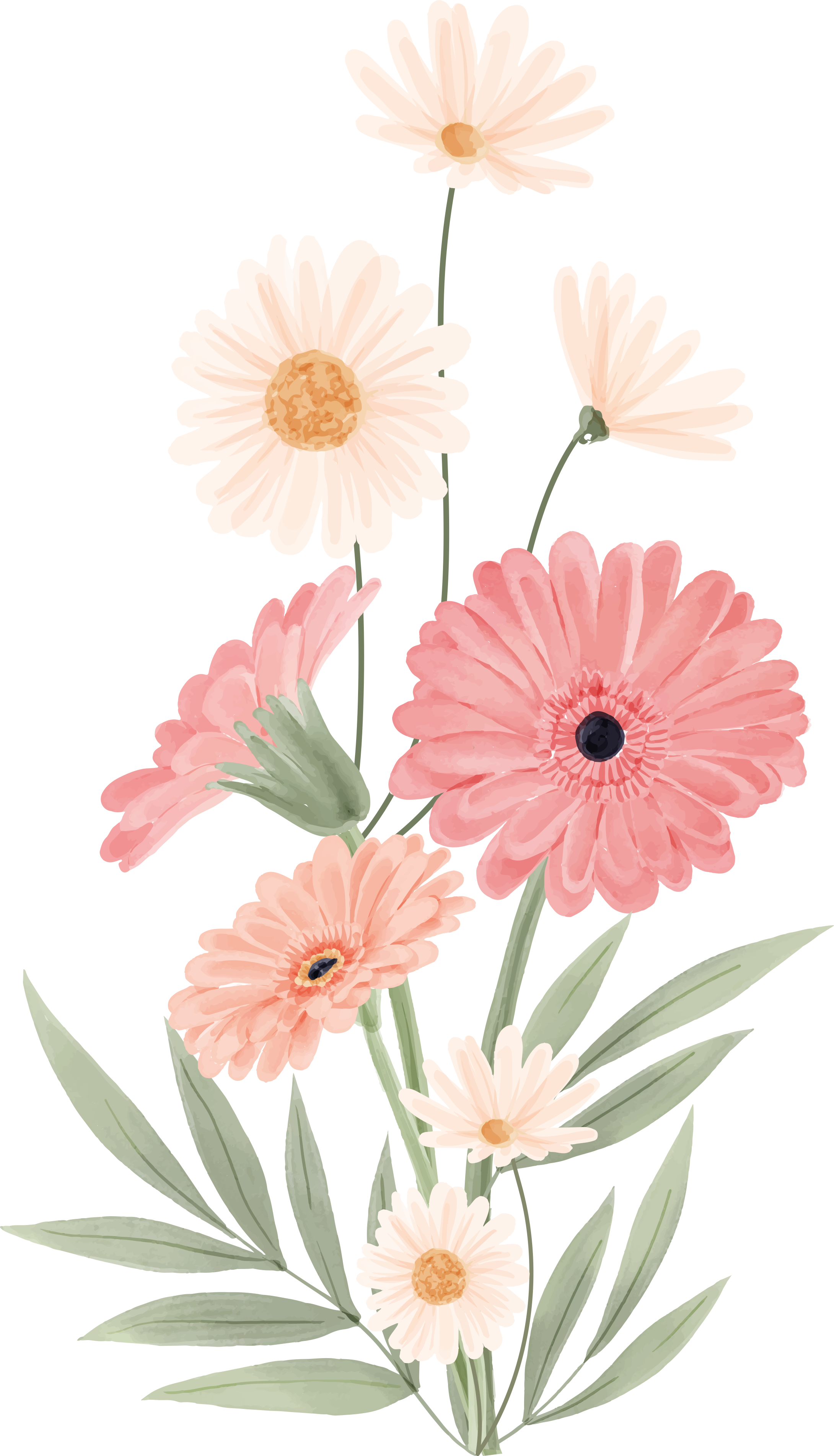 Vinyl teppich bad mit pinken gänseblümchen - TenStickers