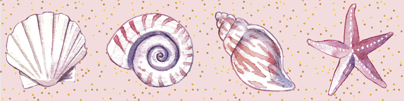 Vinyl teppich bad mit meereslebewesen bordüre - TenStickers