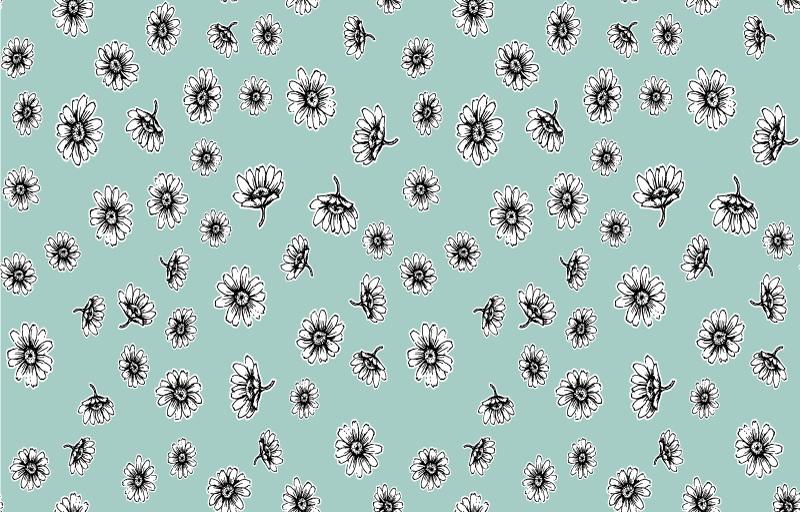 Vinyl teppich blumen mit süßem muster aus weißen kamille - TenStickers