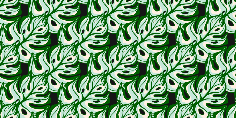 Vinyl teppich blumen mit spritzigem schwarzgrünmuster - TenStickers