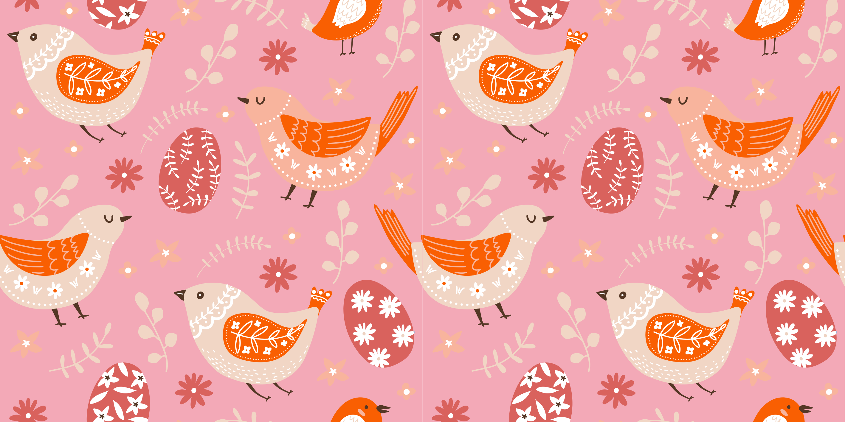 Vinyl teppich blumen mit pinkem volkskunstmuster - TenStickers