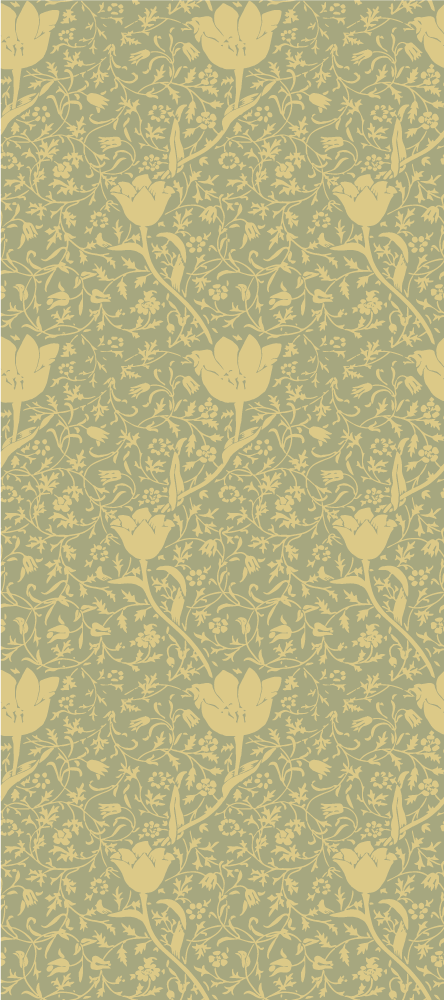 Vinyl teppich blumen in goldgrünem, zartem muster - TenStickers