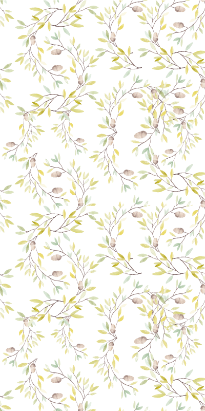 Vinyl teppich blumen mit originalem aquarellmuster - TenStickers