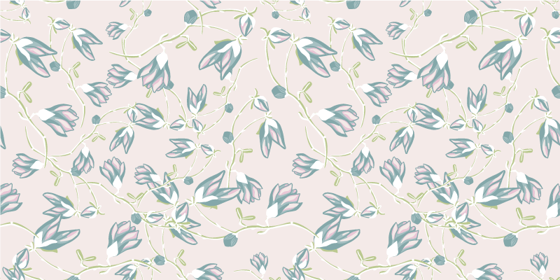 Vinyl teppich blumen mit blatt- und blütenmuster - TenStickers