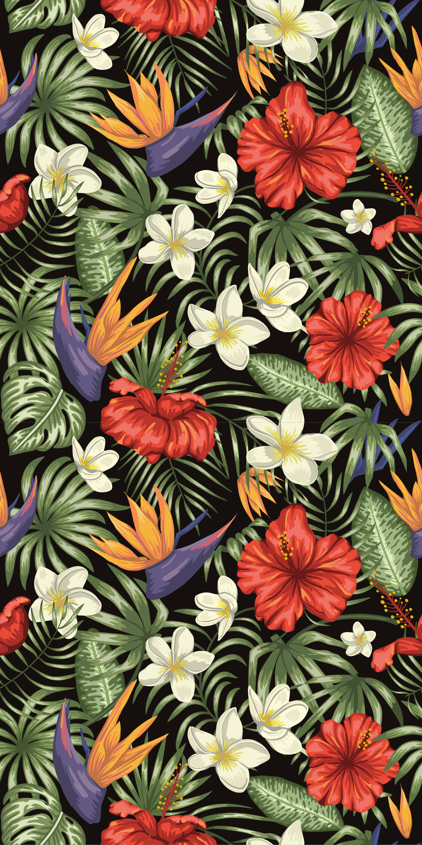 Vinyl teppich blumen mit tropischem dschungelmuster - TenStickers