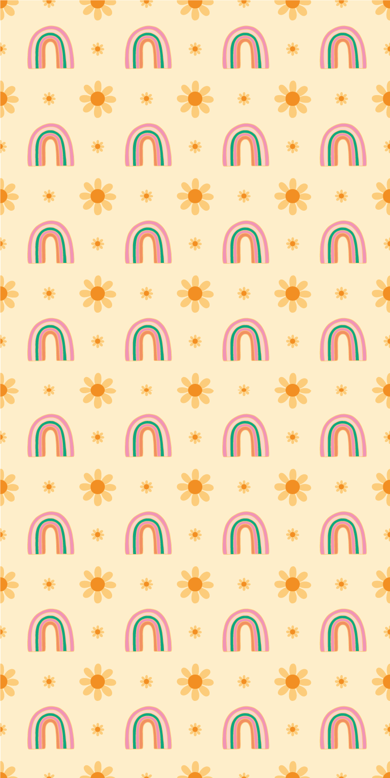 Vinyl teppich blumen blumen und regenbögen - TenStickers