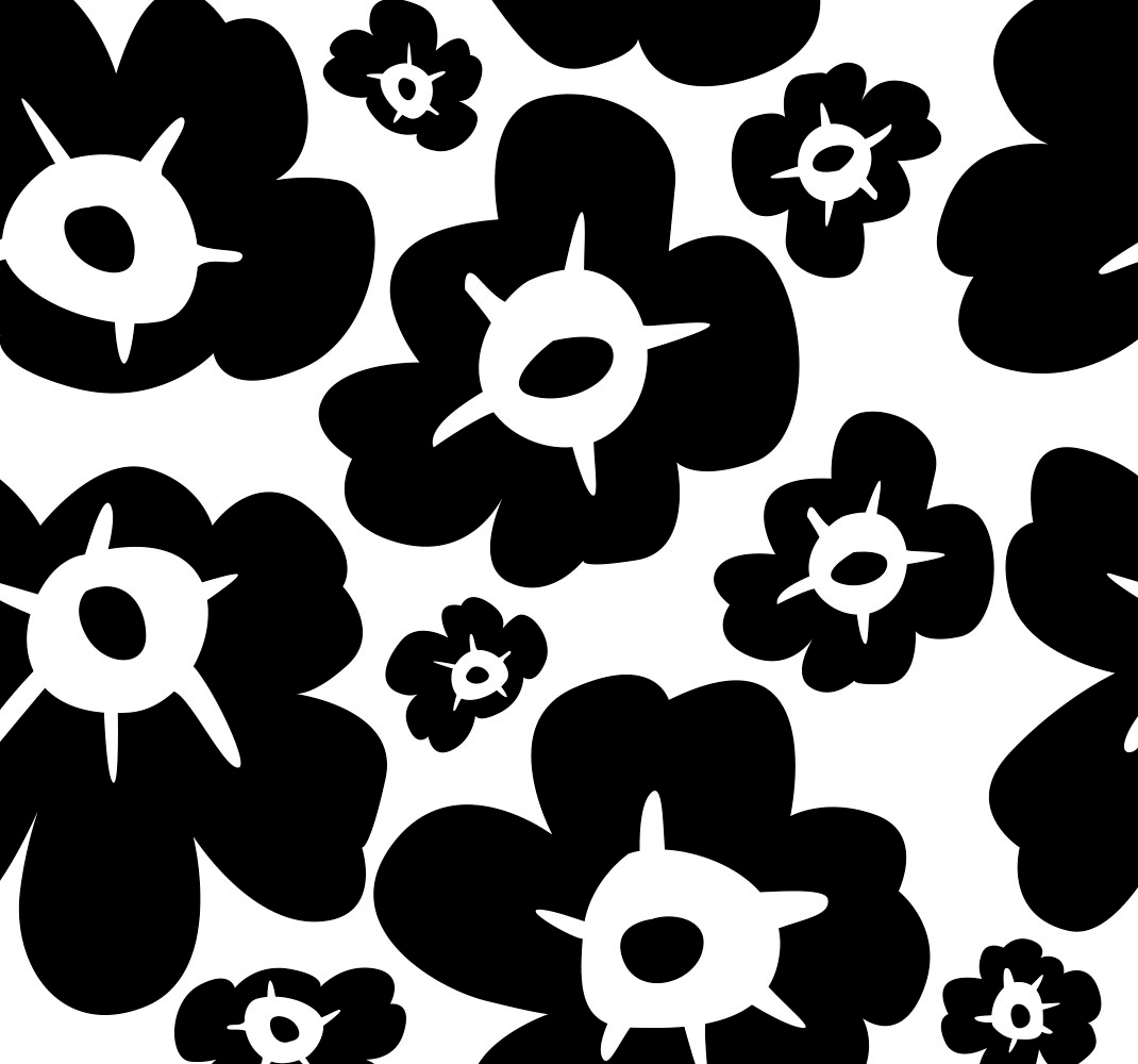 Vinyl teppich blumen schwarze mohnblume - TenStickers