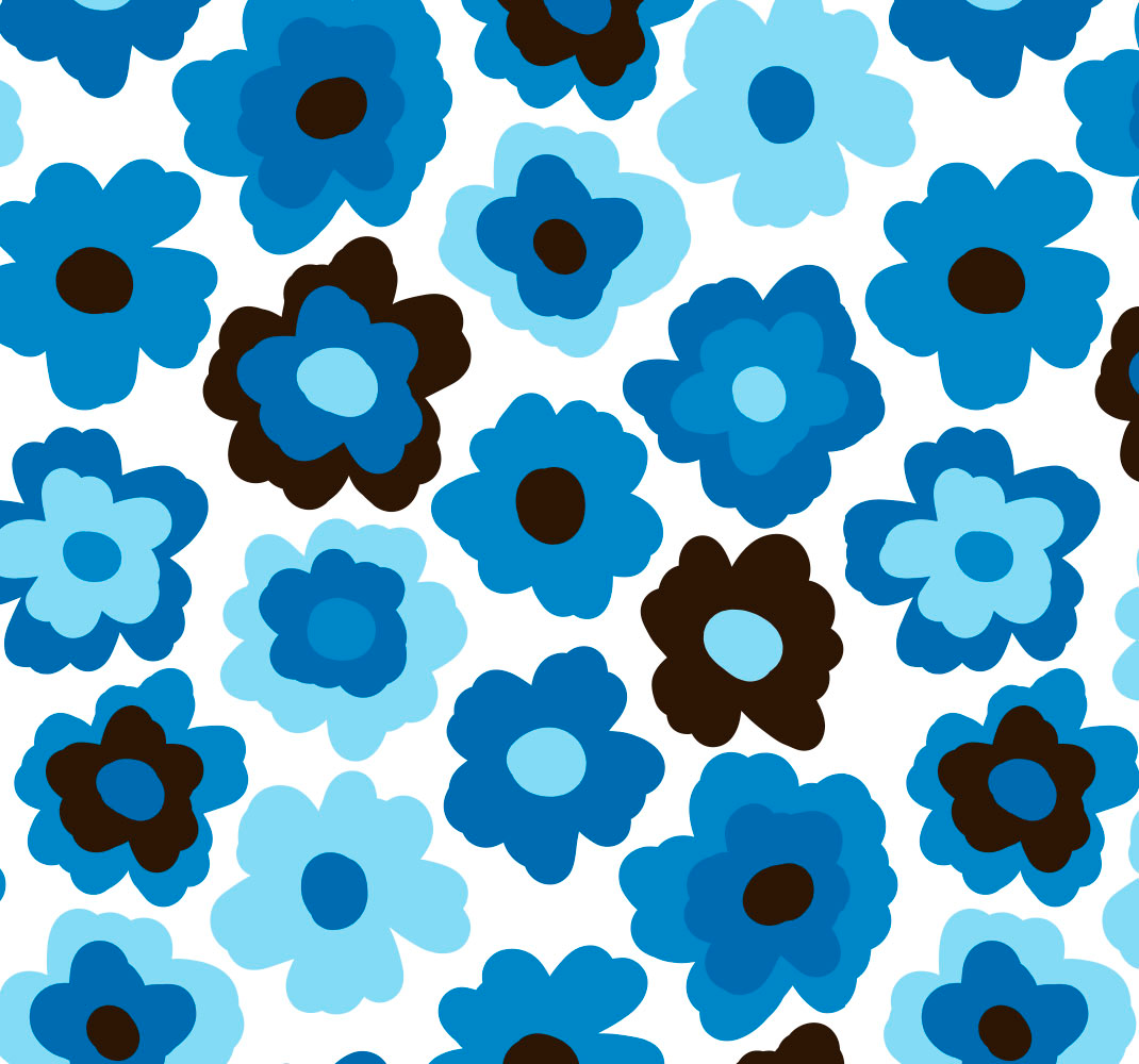 Vinyl teppich blumen blaue mohnblume - TenStickers