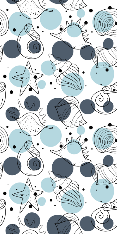 Vinyl teppich blumen mit stilvollen muschelmustern - TenStickers