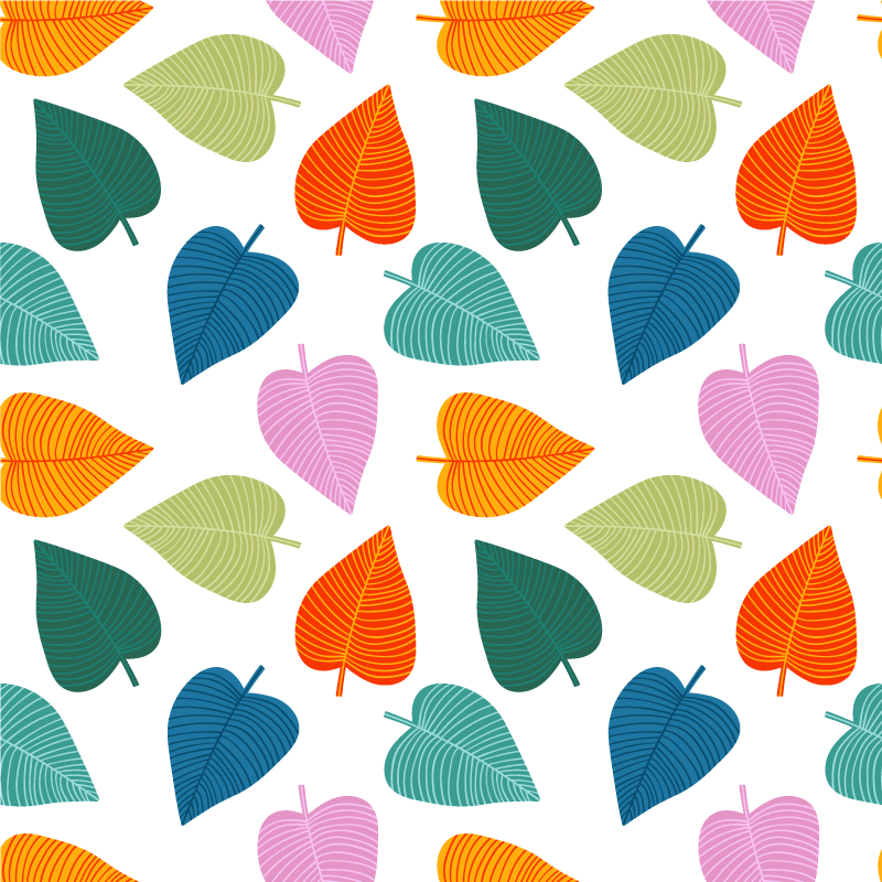 Vinyl teppich blumen mit lebendigen blattmotiven - TenStickers