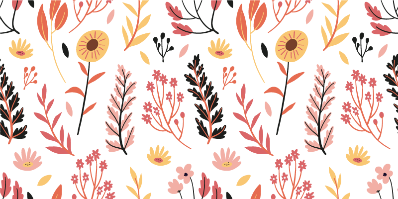 Vinyl teppich blumen mit floralem muster deko - TenStickers