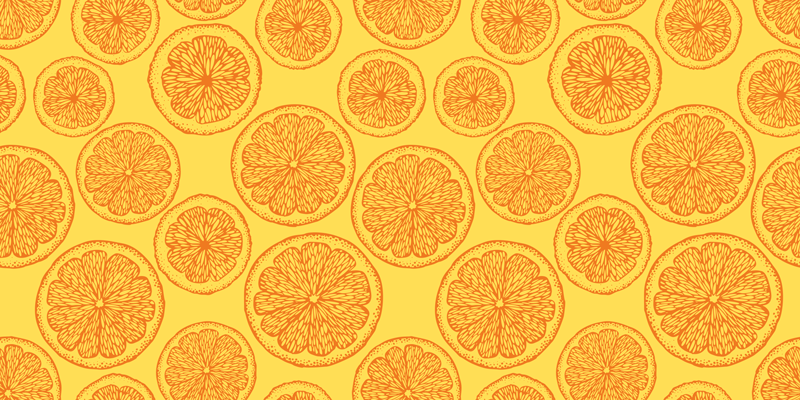 Vinyl teppich blumen mit zitrusfrucht-motiv - TenStickers
