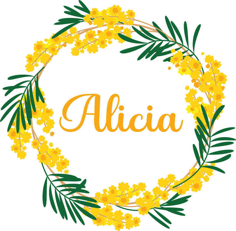 Vinyl teppich blumen runder mimosa kleber - TenStickers