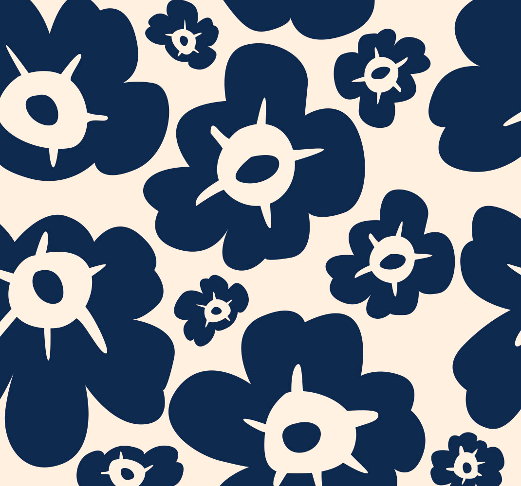 Vinyl teppich blumen dunkelblaue mohnblume - TenStickers
