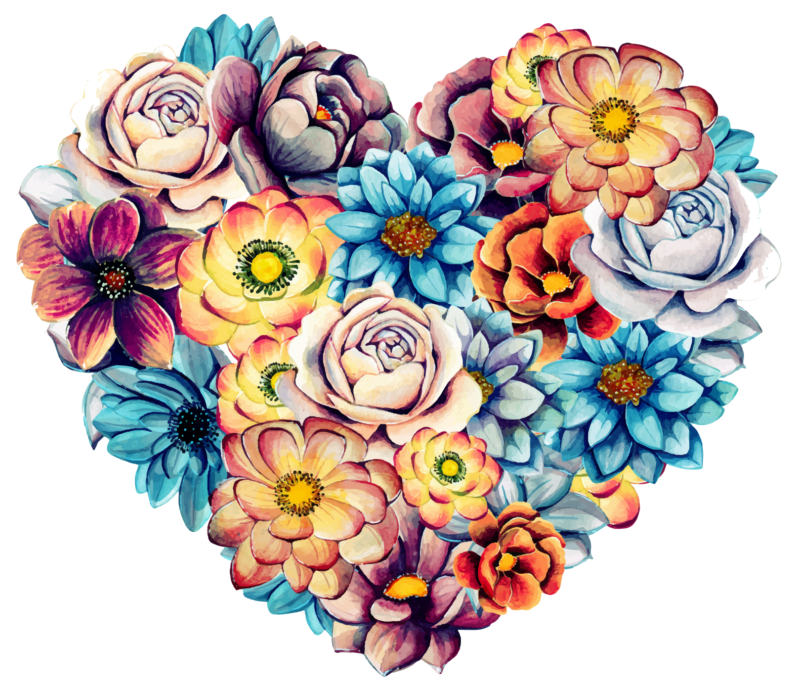 Vinyl teppich blumen herzblumenarrangement - TenStickers