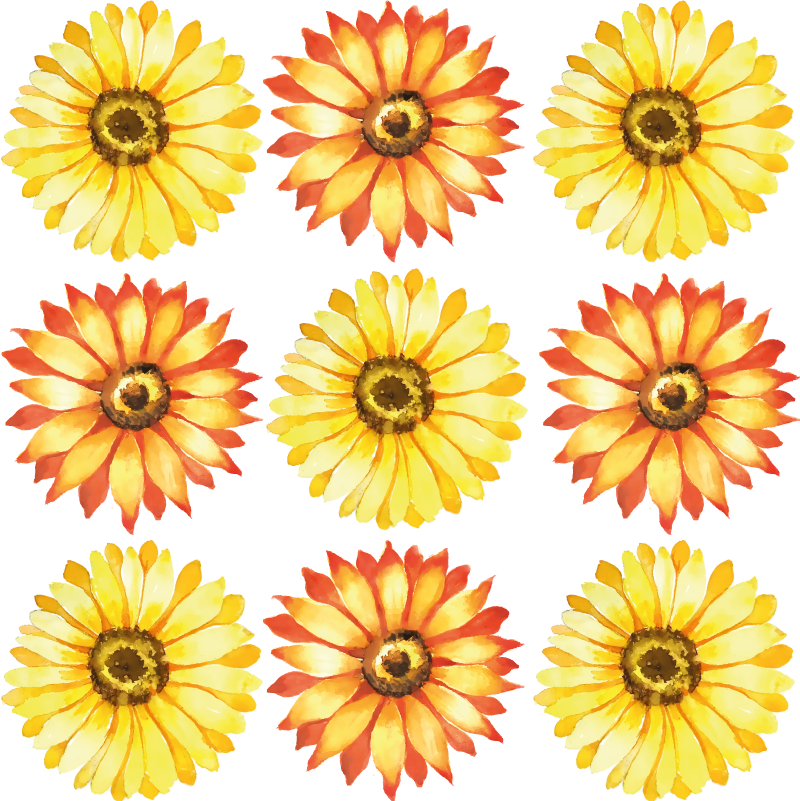 Vinyl teppich schlafzimmer mit lebendiger blumenkomposition - TenStickers