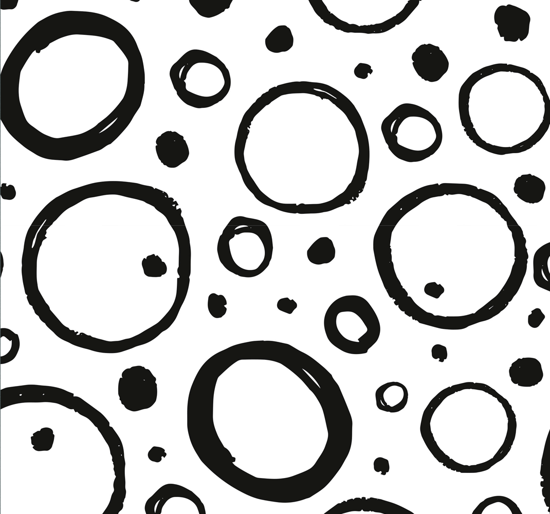 Vinyl teppich geometrisch rundes design schwarzweiß - TenStickers