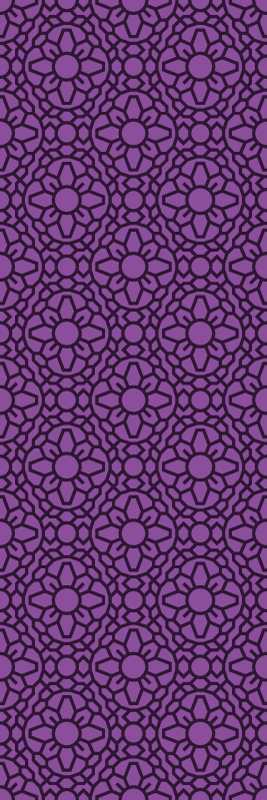 Vinyl teppich geometrisch lila kreismuster blumen - TenStickers