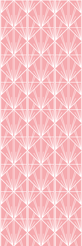 Vinyl teppich geometrisch modernes kunstmuster in rosa weiß - TenStickers