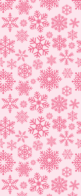 Vinyl teppich weihnachten im pinken schneeflocken design - TenStickers