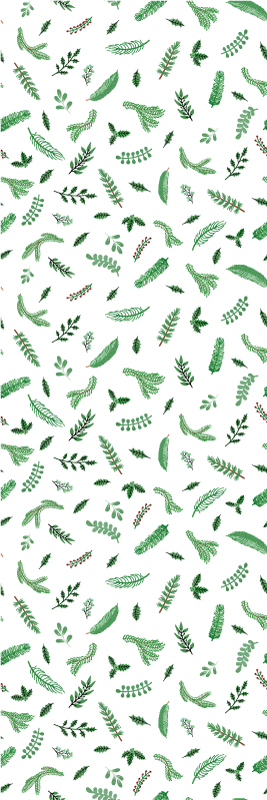 Vinyl teppich weihnachten blätter muster dekorationen - TenStickers