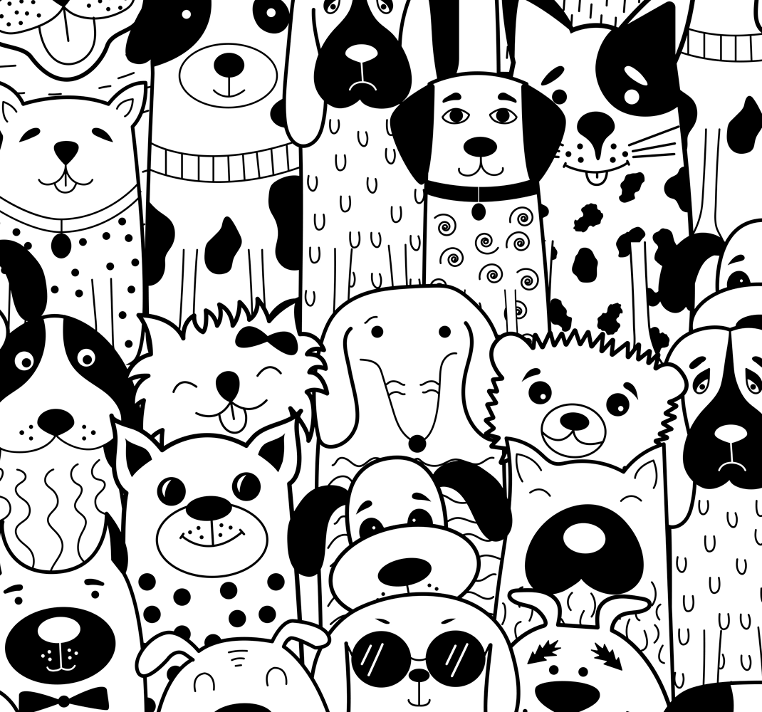 Vinyl teppich schlafzimmer mit hunde-muster - TenStickers