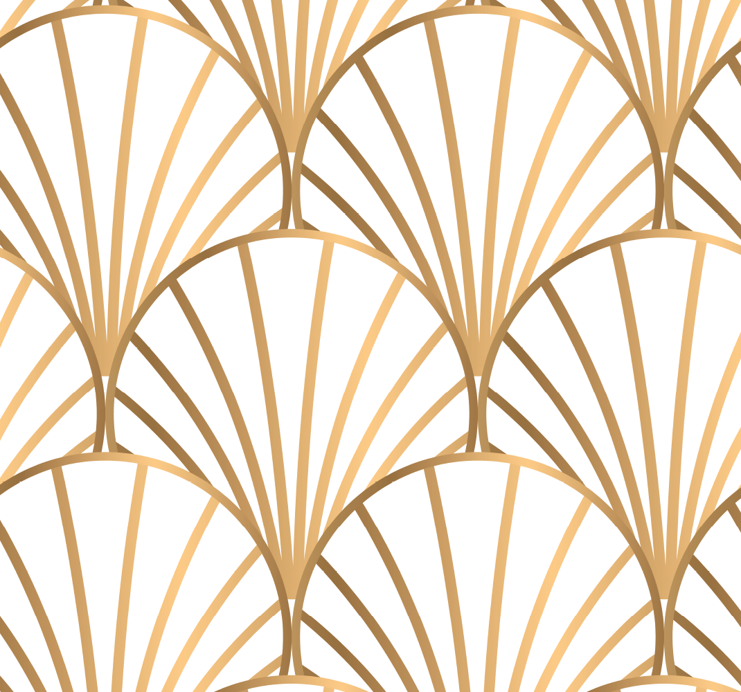 Vinyl teppich schlafzimmer im art deco weiß gold - TenStickers
