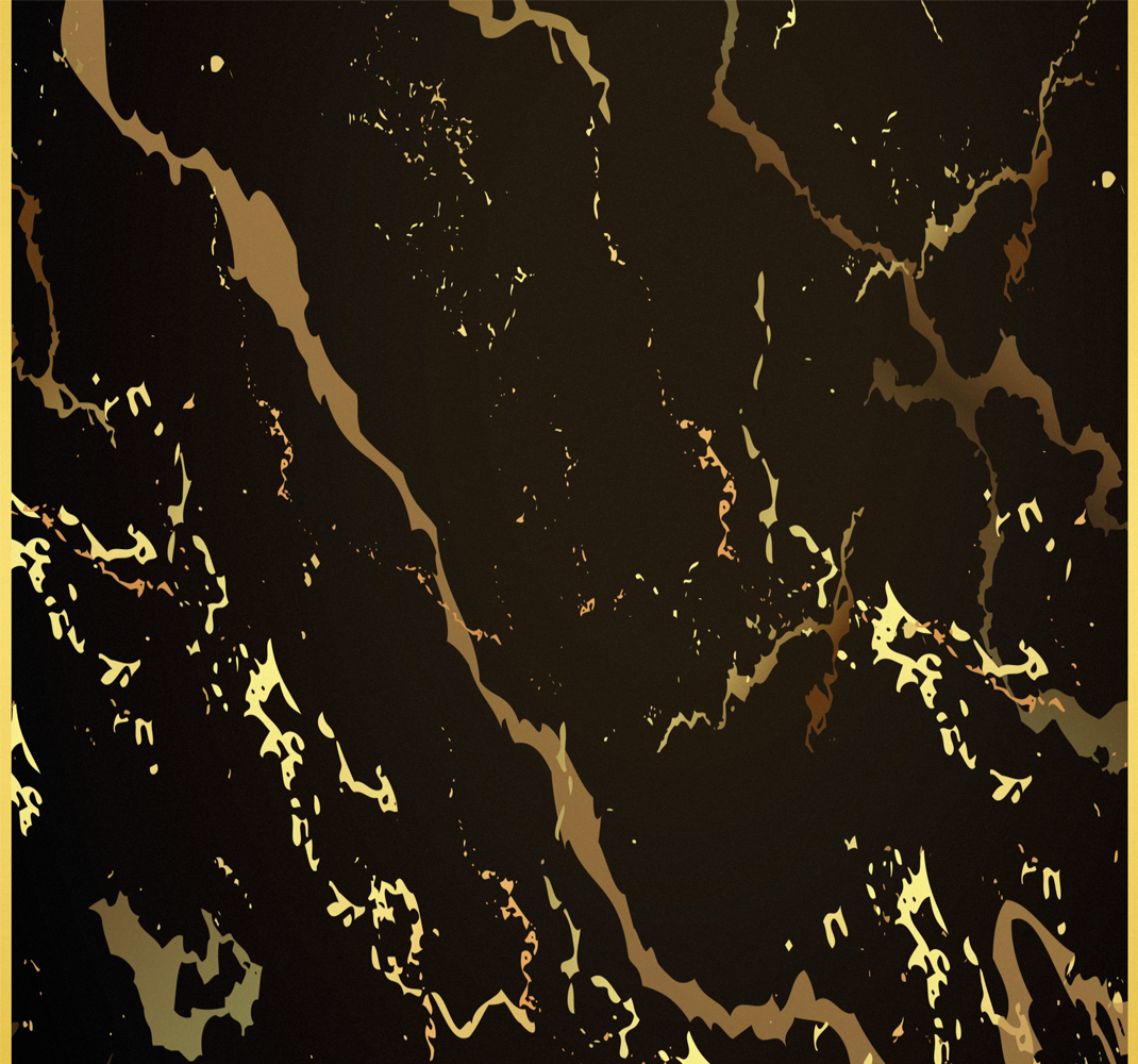Vinyl teppich schlafzimmer marmorstruktur schwarz gold - TenStickers