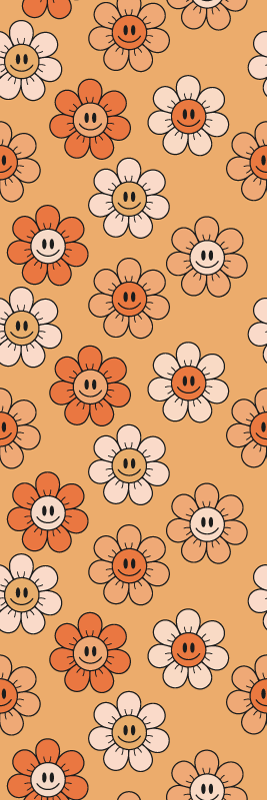 Vinyl teppich schlafzimmer in orange mit smiley gesichtern - TenStickers