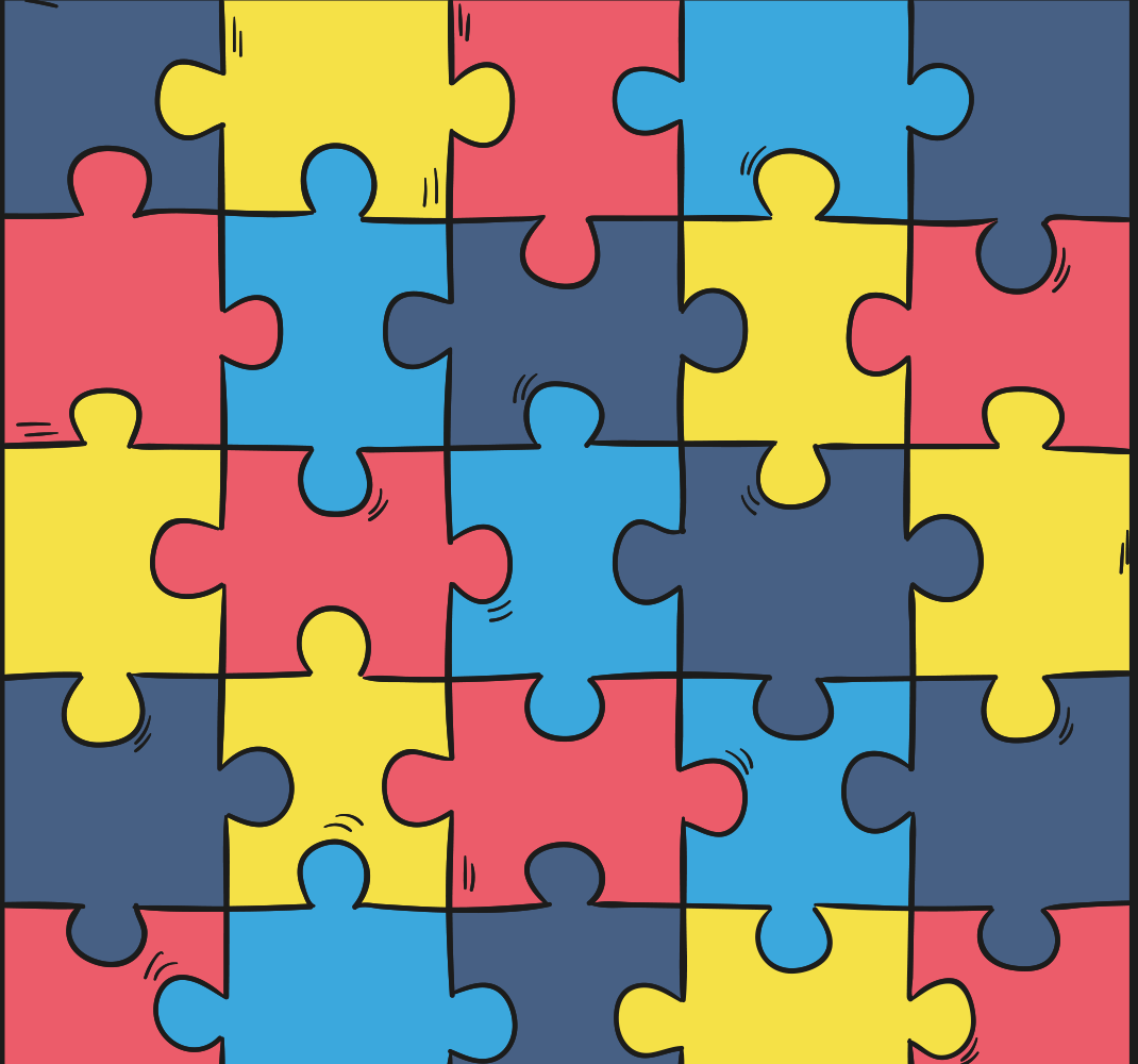 Vinyl teppich schlafzimmer regenbogen puzzle - TenStickers