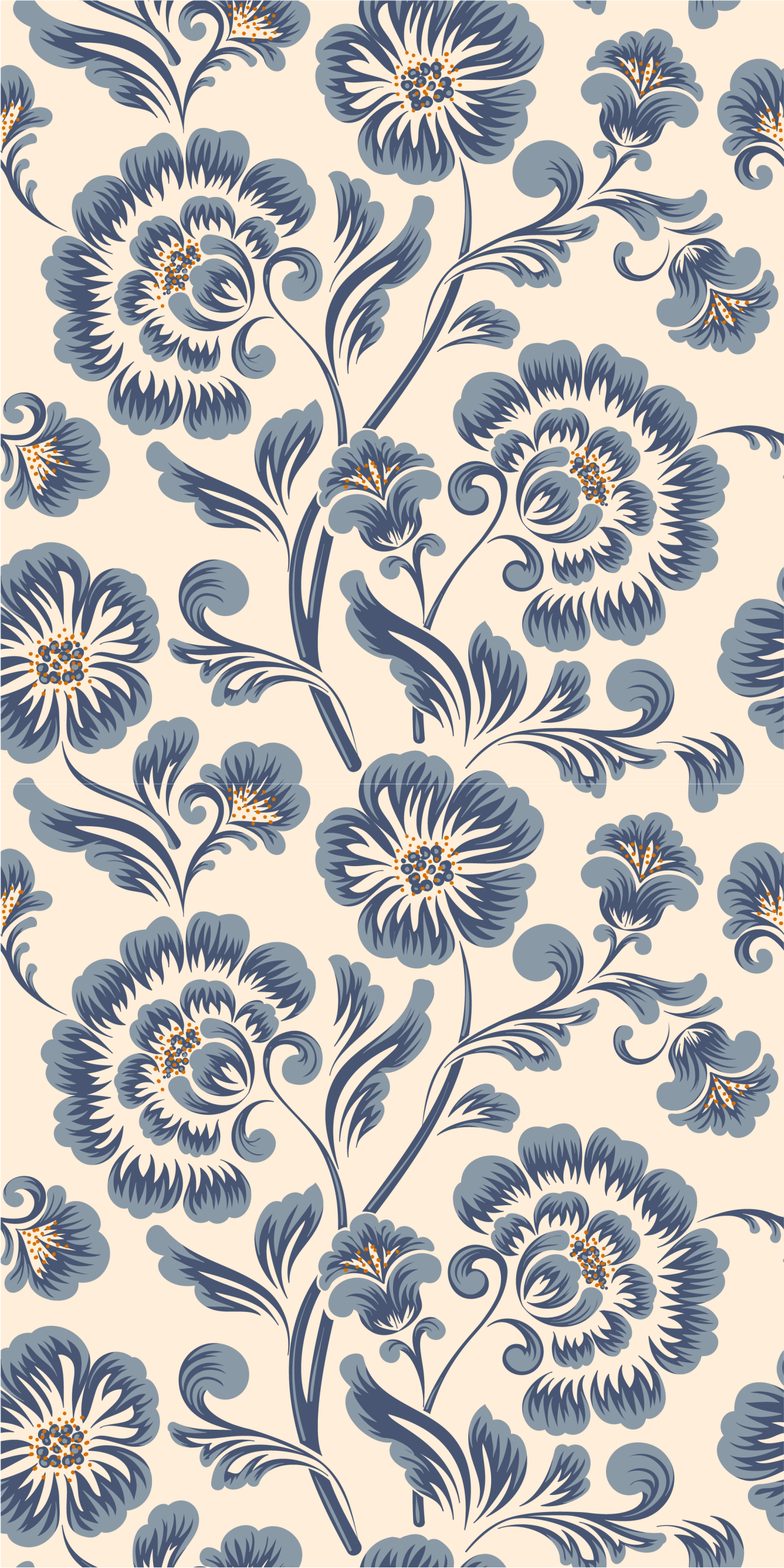 Vinyl teppich schlafzimmer im floralen blauen vintage stil - TenStickers