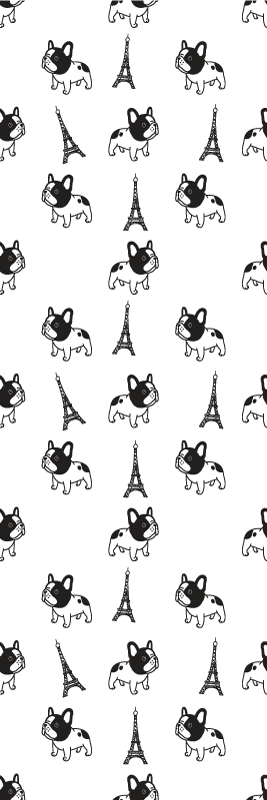 Vinyl teppich schlafzimmer französische bulldogge in paris - TenStickers