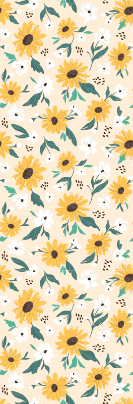Vinyl teppich schlafzimmer sonnenblumen beige hintergrund - TenStickers