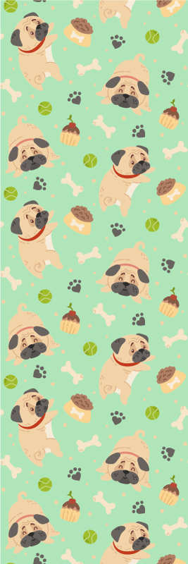 Vinyl teppich schlafzimmer fetter bulldogge mit knochen - TenStickers