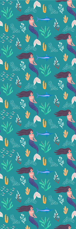 Vinyl teppich schlafzimmer meerjungfrauen und schwertfische - TenStickers