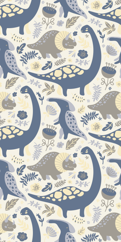 Vinyl teppich schlafzimmer blaue dinosaurier nordischer stil - TenStickers
