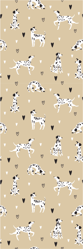 Vinyl teppich schlafzimmer mit beigem hundemuster - TenStickers