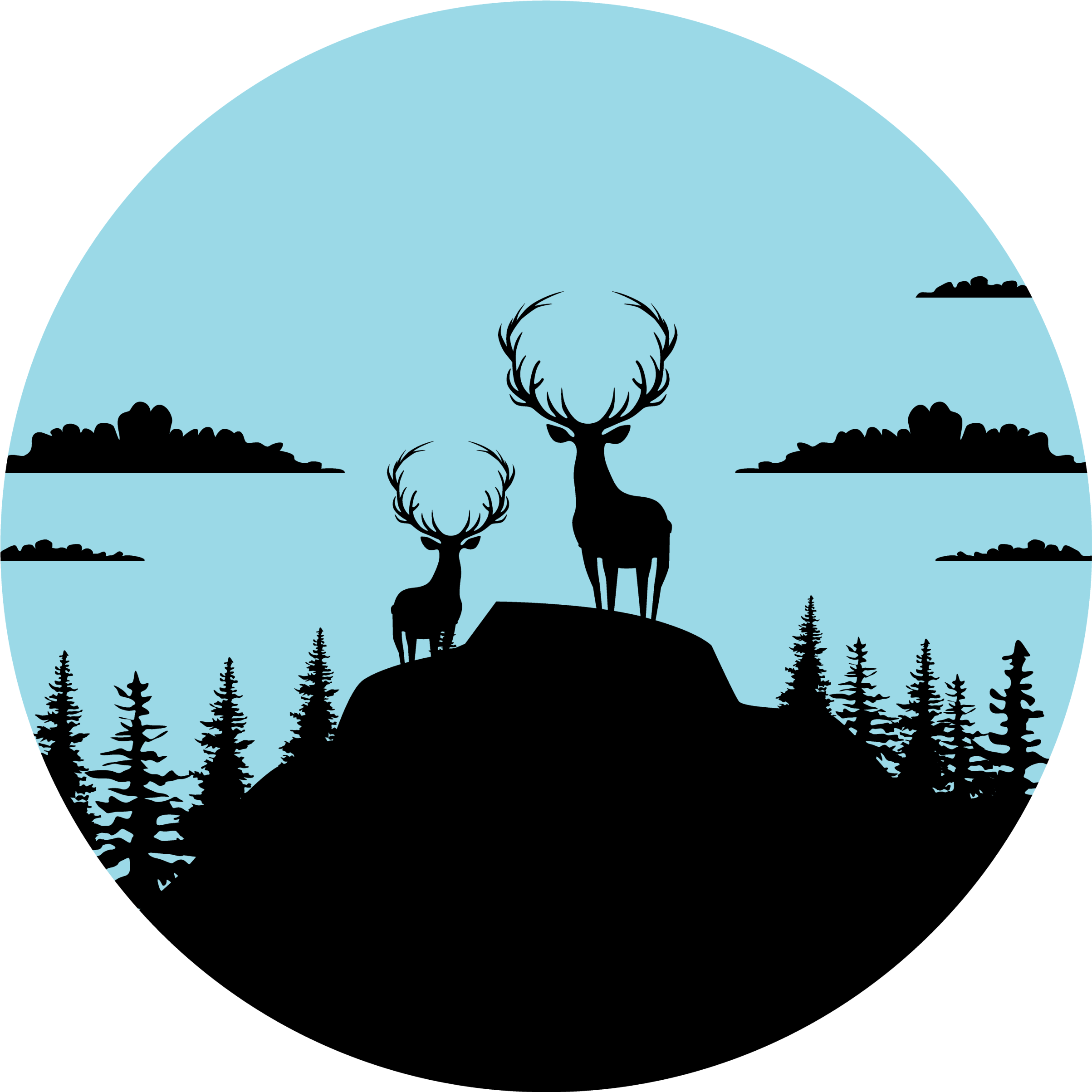 Vinyl teppich natur gebirge mit rehen - TenStickers