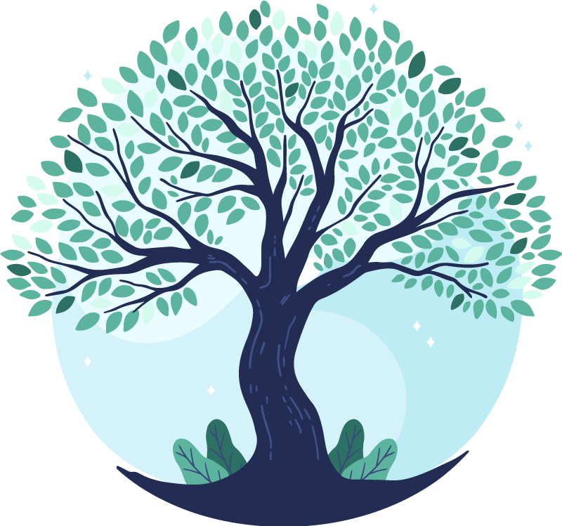Vinyl teppich natur lebensbaum in blau - TenStickers