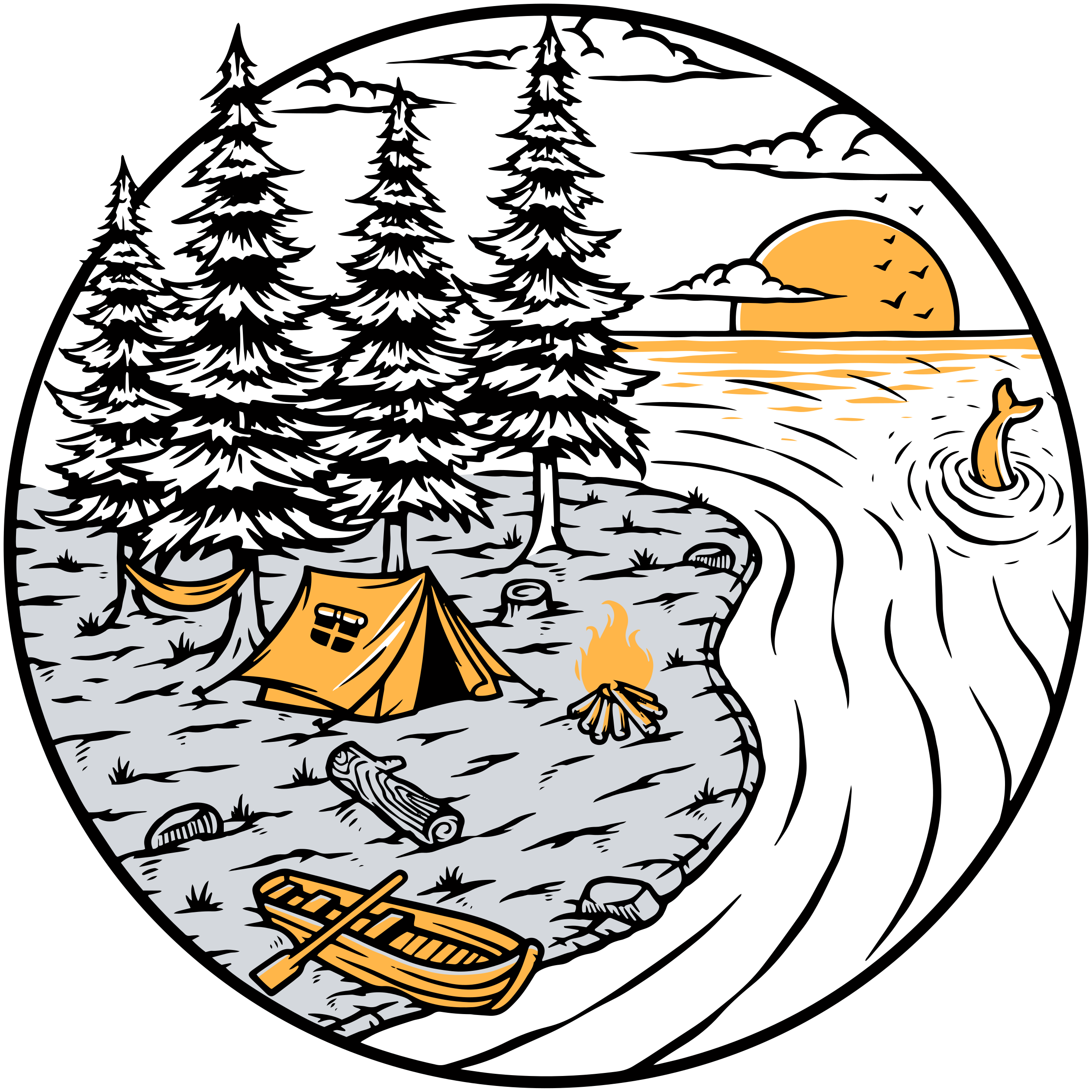 Vinyl teppich natur wohnmobil gelb landschaft emblem - TenStickers