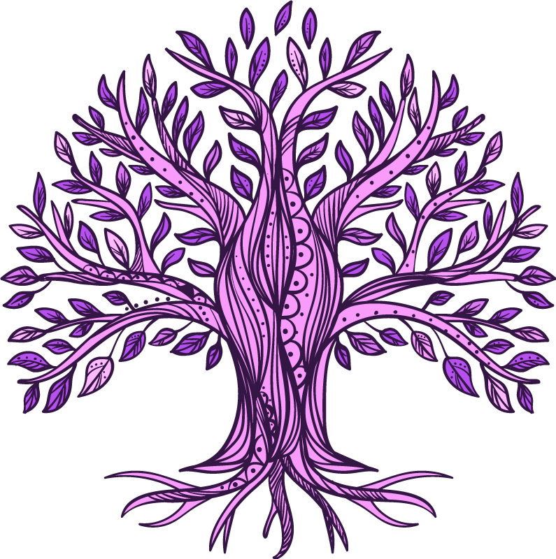 Vinyl teppich natur lebensbaum lila muster - TenStickers