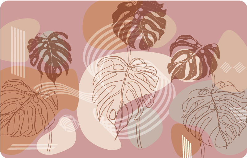 Vinyl teppich natur blattkontinuierliches muster - TenStickers