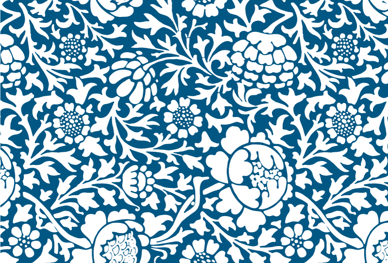Vinyl teppich natur marineblaue flora - TenStickers