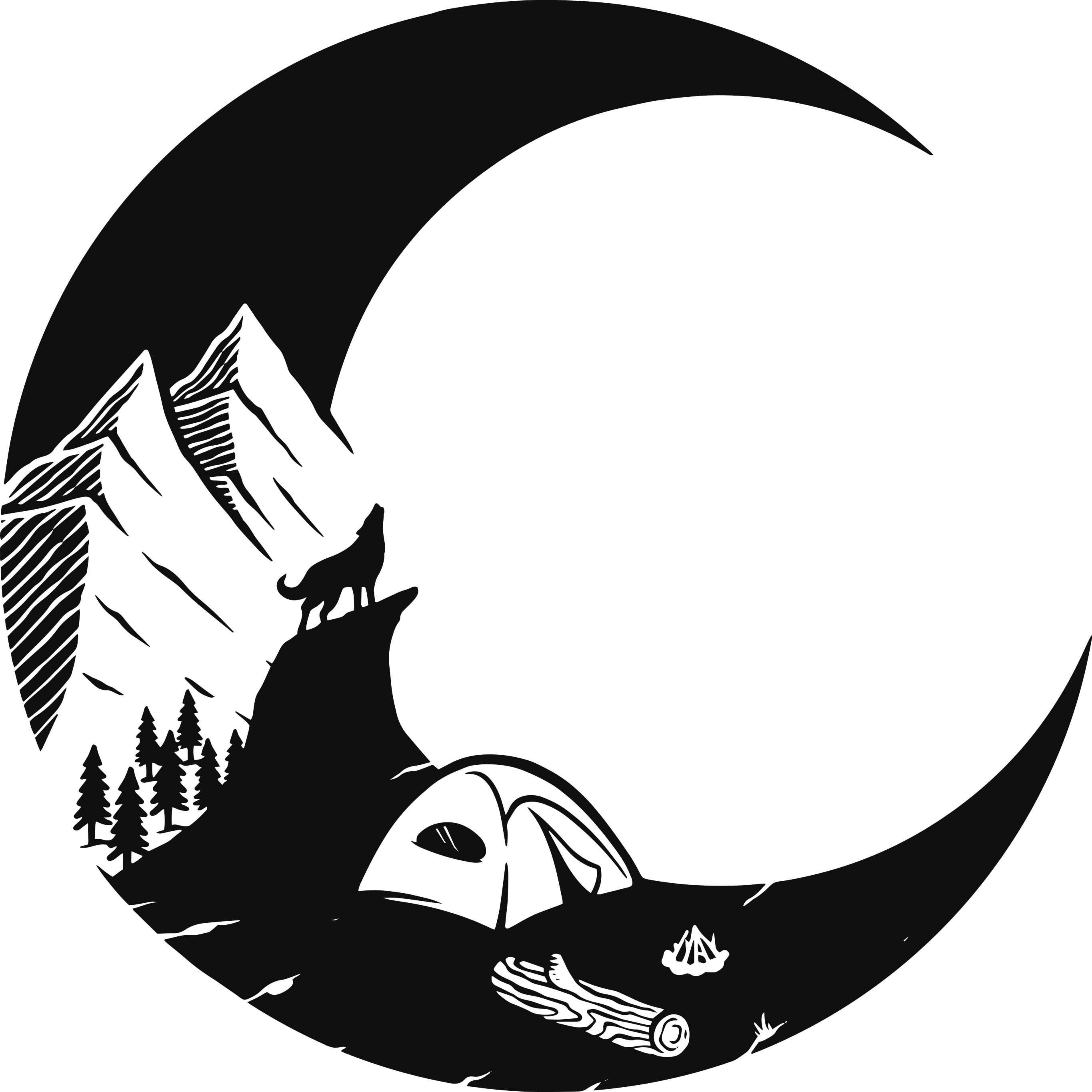 Vinyl teppich natur berg-camping szene - TenStickers