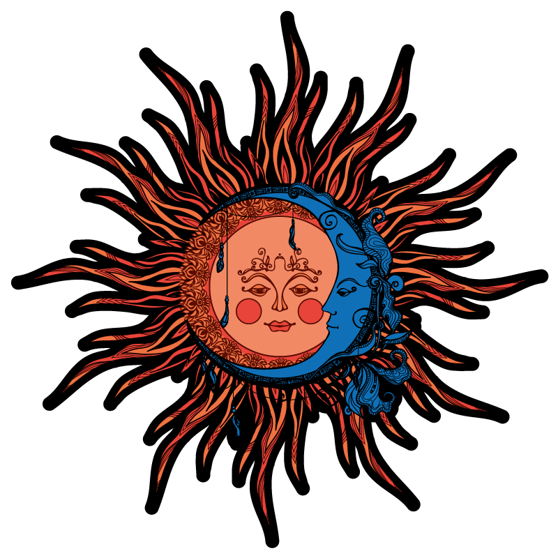 Vinyl teppich natur himmels sonne mond - TenStickers